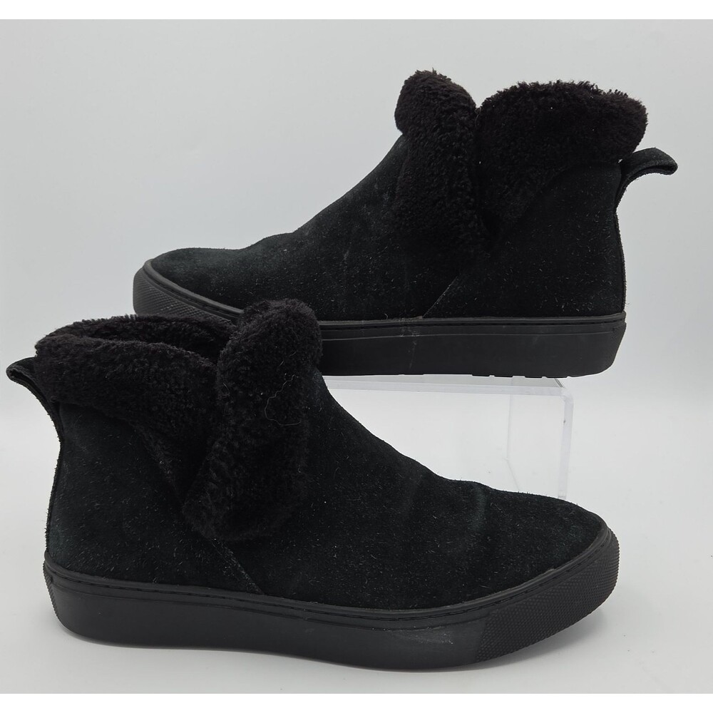 Cougar Duffy Black Suede Winterized Slip-On Sneakers Comfort Shoes Womens 7